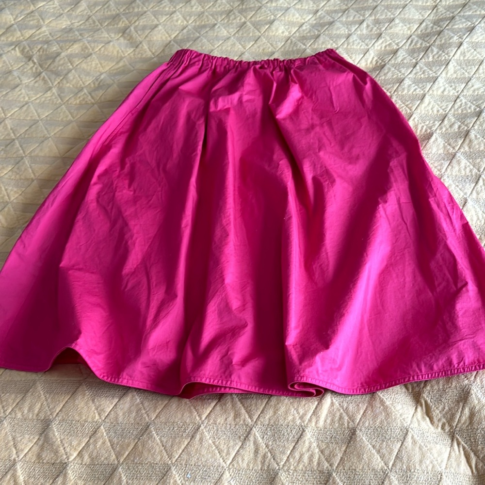 EXC Everlane Red Skirt Medium Two Pocket Casual Cotton Elastic Waist